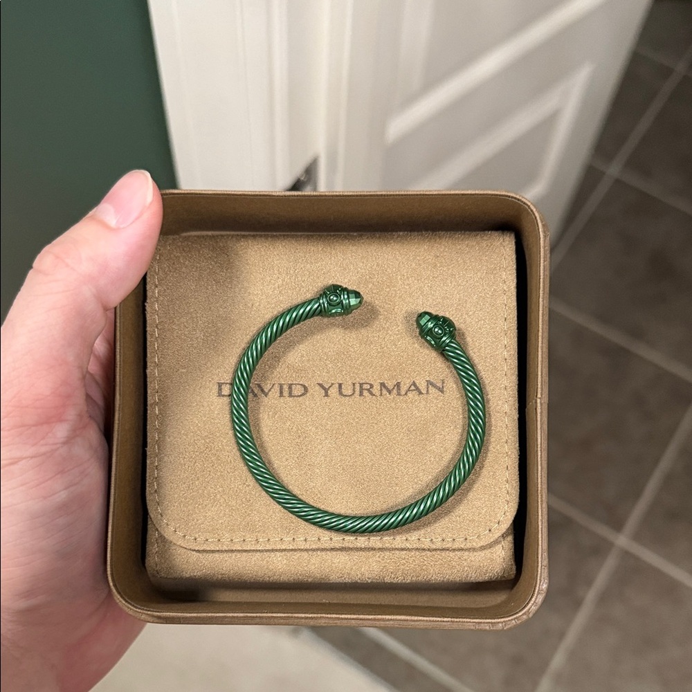 David Yurman Emerald Cable Bracelet